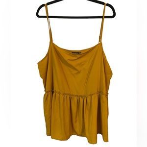 Boohoo Mustard Peplum Tank Size 18